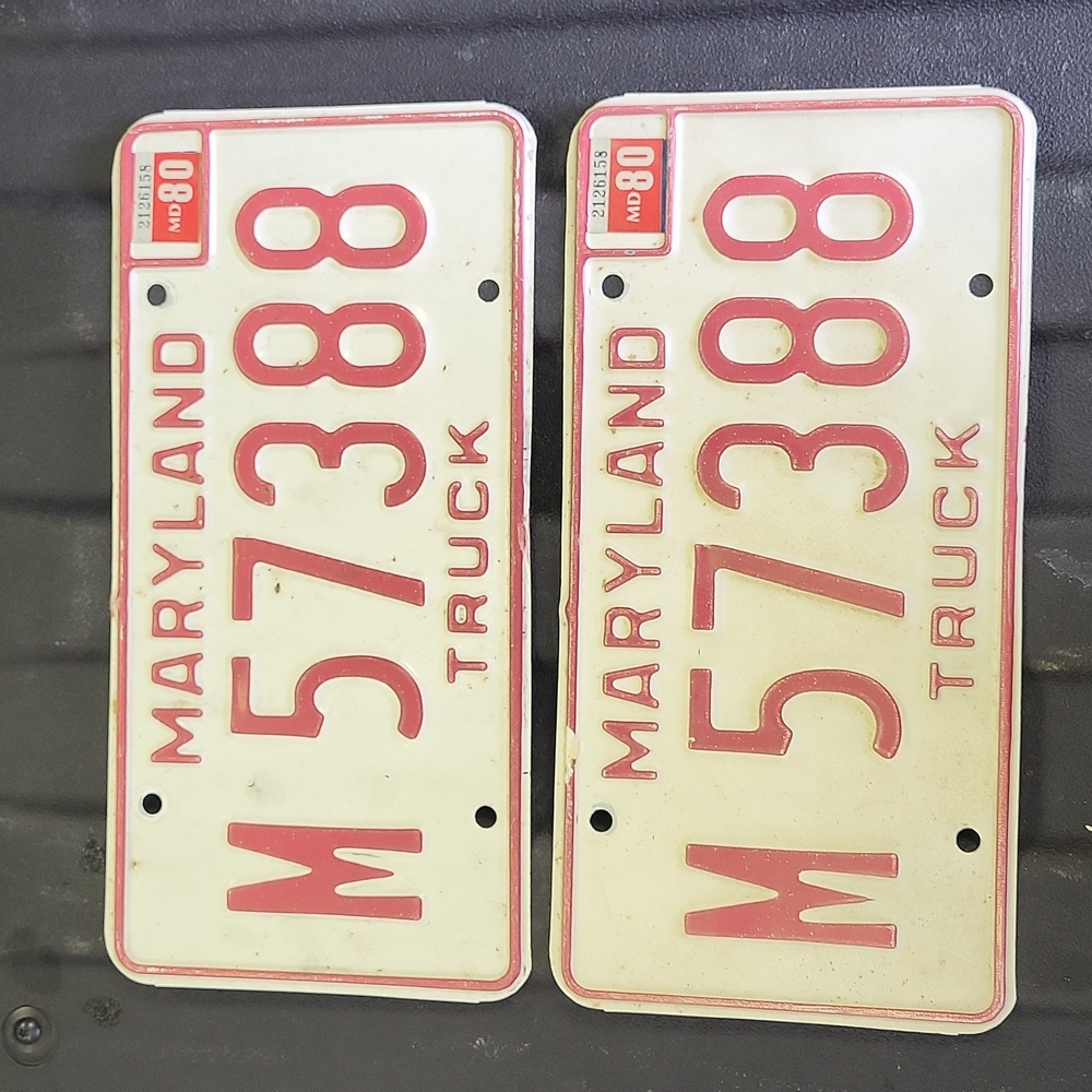 Antique Maryland license plates